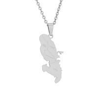 JUNNASALIKER Collier ras du cou long avec carte de la Martinique française et ville, Métal