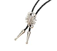 JUNNASALIKER Cravate bolo élégante noire avec pendentif scorpion cowboy, blanc, S-L