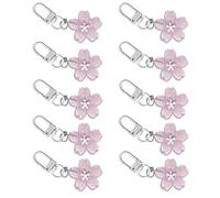 JUNNASALIKER Lot de 10 porte-clés Sakuras en résine avec pendentif en forme de fleur de cerisier - Accessoire élégant pour un usage quotidien