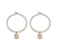 JUNNASALIKER Lot de 2 colliers réglables pour petits chiens et chats avec pendentif dollar en strass pour fête de mariage