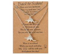 JUNNASALIKER Lot de 2 colliers tendance et élégants avec pendentif dinosaure 3D, Alliage, fer plaqué cuivre