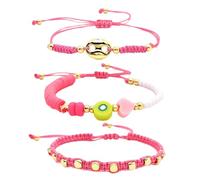 JUNNASALIKER Lot de 3 bracelets de perles ethniques élégants avec nez de cochon et breloques en argile fruitée pour femme à la mode