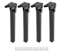 JUNNASALIKER Lot de 4 pieds pliables en métal de rechange pour meubles de table 20 cm/25 cm/30 cm/35 cm Pieds robustes avec vis de montage