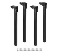 JUNNASALIKER Lot de 4 pieds pliables en métal de rechange pour meubles de table 20 cm/25 cm/30 cm/35 cm Pieds robustes avec vis de montage
