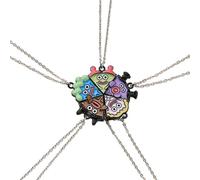 JUNNASALIKER Lot de 5 colliers d'amitié avec pendentif pizza, collier d'amitié, collier d'amitié pour femme et fille, Métal