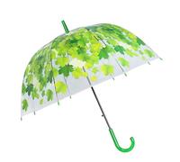 JUNNASALIKER Parapluies de pluie dôme cage à oiseaux parapluie transparent à bulles automatique avec feuille transparente auvent dôme parapluie coupe-vent bâton parapluie, Vert, Leaf