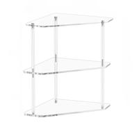 JUNNASALIKER Table d'appoint d'angle à trois niveaux en acrylique pour économiser de l'espace pour accessoires de maquillage Organiseur de bureau Bibliothèque de bureau