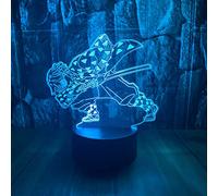 junnire Lampe de table à LED 3D avec télécommande - Décoration de chambre à coucher - Cadeau d'anniversaire ou de Noël pour enfants - Motif : Demon Slayer Agatsuma Zenitsu