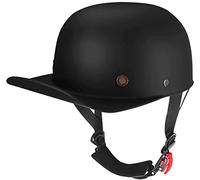 JUNNIU Casque de Moto Vintage, Casque de Casquette de Baseball de Style Allemand pour Hommes et Femmes approuvé par Le Dot pour Adultes Decoration