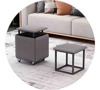 JUNNIU Magic Cube Tabourets 5 en 1 Chaise Gigogne avec Siège en Cuir et roulettes, Mobilier de Maison Salle à Manger Cuisine Poufs Empilables Doux (Taille:45x45x45 cm, Couleur: Gris Foncé) Decoration