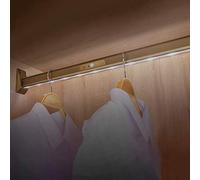 JUNNIU Tringle à vêtements pour penderie avec éclairage LED, alimenté par Batterie au Lithium, Charge USB 3,7 V, 50-130 cm Disponible, Rail de Suspension Portant 50 kg (Taille : 850 mm) Decoration