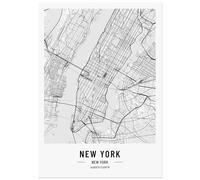 JUNOMI® New York Poster XL noir et blanc, DIN A2 décoration de salon, tableau mural moderne, image New York, tableau mural sans cadre, plan de ville New York, idée cadeau parfaite