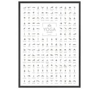 JUNOMI® Poster de Yoga 50x70 cm avec cadre noir, accessoires de yoga pour studios et exercices à domicile, idée cadeau parfaite pour le yoga | avec cadre