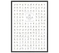 JUNOMI® Poster de Yoga DIN A2 avec 168 postures et asanas, accessoires de yoga pour studios et exercices à domicile, idée cadeau parfaite pour le yoga | sans cadre