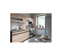 JUNONA Cuisine complete 2m40 7 éléments Décor chene sonoma plan de travail inclus Sonoma