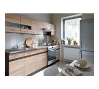 JUNONA Cuisine complete 2m40 7 éléments Décor chene sonoma plan de travail inclus Sonoma