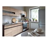 Junona Cuisine Complete Avec Éclairage Led Et Plan De Travail L 2m40 - Décor Chene Sonoma Beige