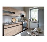 JUNONA Cuisine complete avec eclairage LED et plan de travail L 2m40 - Decor chene sonoma chêne G