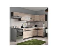 JUNONA Cuisine d angle complete et plan de travail L 3m40 Angle réversible Décor chene s