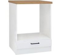 Generique Meuble bas four JUNONA 60 cm – Plan de travail – Blanc brillant