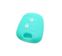 JUNPIY Coque de clé en Silicone à 2 Boutons, for Citroën, C1 C2 C3 C4 XSARA, Picasso, for Peugeot, 106 107 206 207 307, for Toyota, AYGO Étui pour clé de Voiture(Night Glow Blue)