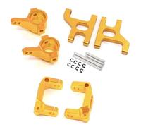 JUNPIY Ensemble de Bras de Suspension de Support de moyeu C, Tasse de Direction Avant en métal, Voiture sur chenilles 1/10 RC, for Tamiya, for CC01 CC-01 Biellette de Bras de Suspension(Yellow)