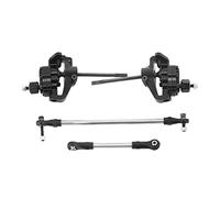JUNPIY Essieu de portail avant et arrière en métal avec lien de direction en acier, for voiture sur chenilles 1/10 RC, for axe Axial SCX10 II 90046 90047 AR44 Biellette de bras de suspension(Black Fro