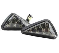 JUNPIY Front Rear Turning Indicator Lights 2pcs Smoke Triangle Flush Mount Signal Light Turn Signals Blinker, for Motorcycle Motorbike Indicateur avant arrière de moto(BLACK 2PCS)