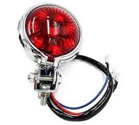 JUNPIY Front Rear Turning Indicator Lights Motorcycle Red 12V Adjustable Style Stop Tail Light Motorbike Brake Lamp Taillight, for Chopper Bobbe Indicateur avant arrière de moto(BLACK 4)