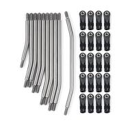 JUNPIY Kit de biellette et d'extrémité de biellette en acier inoxydable, non assemblé 1/10, for Axial, for SCX10 SCX10 II 90046, for Wraith 90018 90048 Biellette de bras de suspension(For SCX10-324mm)