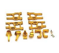 JUNPIY Kit de Bras de Suspension de Bloc d'articulation de Direction, for Accessoires de Rechange de Voiture LC Racing PTG-2 1/10 RC Biellette de Bras de Suspension(Yellow)