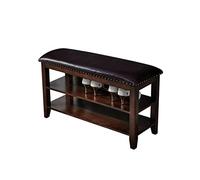 Junpllvic Banc à Chaussures Nordic Home Creative Long Shoe Stool Double Layer Shoe Stool Sofa Stool Suitable for Living Room Porche Corner Corridor Hallway Storage Bench (Taille : S)