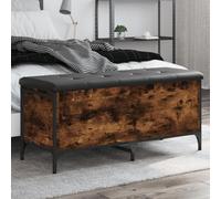 Junpllvic Banc rembourré avec Espace de Rangement, Coffre, Repose-Pieds, Armoire, Banc, Chambre à Coucher, chêne Brun, 102 x 42 x 45 cm, matériau Bois