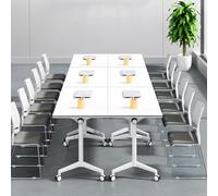 Junpllvic Lot de 6 Tables de conférence Pliantes, Bureau de réunion Mobile Moderne, Table de Formation pour conférence, Formation, Salle de Classe, Bureau (47,2" x 23,6" x 29,5")