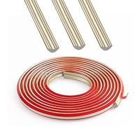 JUNRT Garniture de plinthe TPE, garniture de moulure de bande de calfeutrage flexible, corniche de bande de bordure autocollante pour mur,plans de travail, sol (12×9mm, 300cm, Or Champagne)