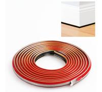 JUNRT Garniture de plinthe TPE, garniture de moulure de bande de calfeutrage flexible, corniche de bande de bordure autocollante pour mur,plans de travail, sol (12×9mm, 500cm, Or Noir)