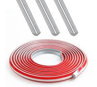 JUNRT Garniture de plinthe TPE, garniture de moulure de bande de calfeutrage flexible, corniche de bande de bordure autocollante pour mur,plans de travail, sol (12×9mm, 300cm, Argent)