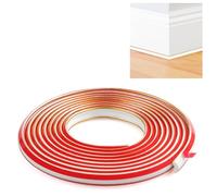 JUNRT Garniture de plinthe TPE, garniture de moulure de bande de calfeutrage flexible, corniche de bande de bordure autocollante pour mur,plans de travail, sol (12×9mm, 300cm, Or Blanc)