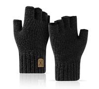 JUNRUI Gants d'hiver Demi-Doigts Gants sans Doigts-Mitaines en Tricot Chauds pour Hommes et Femmes