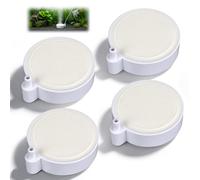 Junrvivy Lot de 4 pierres pétilantes nano pour aquarium - Écouteur d'air ultra silencieux avec micro-bulles, pierre d'oxygène de 5 cm et pierre à air pour aquariums jusqu'à 60 cm (blanc)
