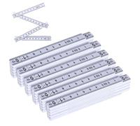 Junrvivy Lot de 6 mètres pliants de 1 m en plastique avec 10 maillons blancs - Mètre extra incassable, précis et facile à lire - Pour bricolage, atelier, maison