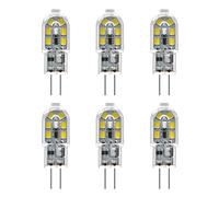 JUNSHI Ampoules LED G4 1.2 W Équivalent 10W G4 Ampoule Halogène,120LM, Blanc Froid 6500K,AC/DC12V,Non Dimmable,Lot de 6