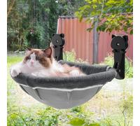 JUNSPOW Perchoir de fenêtre pour Chat sans Fil, Pliable et Stable - Hamac de fenêtre Respirant pour Chat pour Regarder Le Soleil, escalader - Charge maximale jusqu'à 18,1 kg (Gris, Maille)