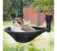 JUNSPOW Perchoir de fenêtre pour Chat sans Fil, Pliable et Stable - Hamac Respirant pour fenêtre pour Chat, pour Regarder Le Soleil et l'escalade - Charge maximale jusqu'à 18 kg