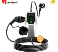 Junsun 16A Type 2 EU EV Cordon de charge Schuko Pour Voitures électriques EV Charger 1 Phase 3.5KW Courant réglable Chargeur portable 4M