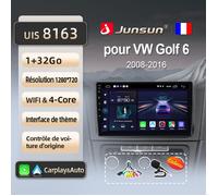 Junsun 1Go 32Go WIFI adaptateur autoradio pour VW Golf 6 2008 2009 2010 2011-2016 accessoire autoradio android voiture carplay GPS