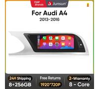 Junsun 8.8 pouces CarPlay pour Apple autoradio multimédia pour Audi A4 A4L B8 2009-2016 4G Bluetooth sans fil Android Auto stéréo 09-12 LOW 4G 2-32GB