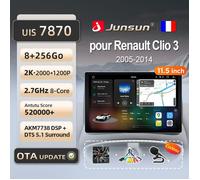 Junsun 8Go 256Go 11.5"" 4G WIFI adaptateur autoradio pour Renault Clio 3 2005-2014 accessoire autoradio android voiture carplay GPS