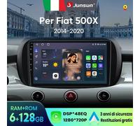 Junsun para Fiat 500X 2014-2020 9 Polegadas 4GB 64GB Android 13 Car Stereo GPS Navegação Carplay Rádio Auto DSP Bluetooth FM Suporte Controle Volante USB AUX Entrada Câmera de Ré Pronto Tela Dividida
