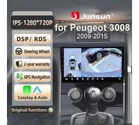 Junsun para Peugeot 3008 2013-2015 9 Polegadas 4GB 64GB Android 13 Car Stereo GPS Navegação Carplay Rádio Auto DSP Bluetooth FM Suporte Controle Volante USB AUX Entrada Câmera de Ré Pronto Tela V1Plus